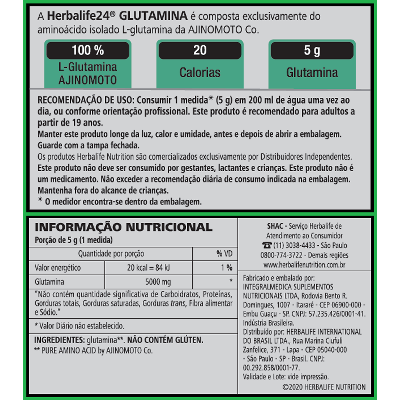 
                  
                    Glutamina Sabor Neutro 150g - 24 Hours - Herbalife
                  
                