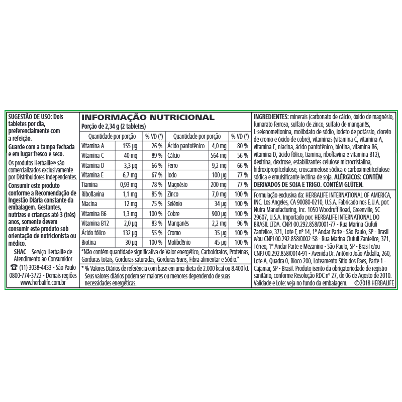 
                  
                    Multivitaminas e Minerais 90 Tabletes - Herbalife
                  
                