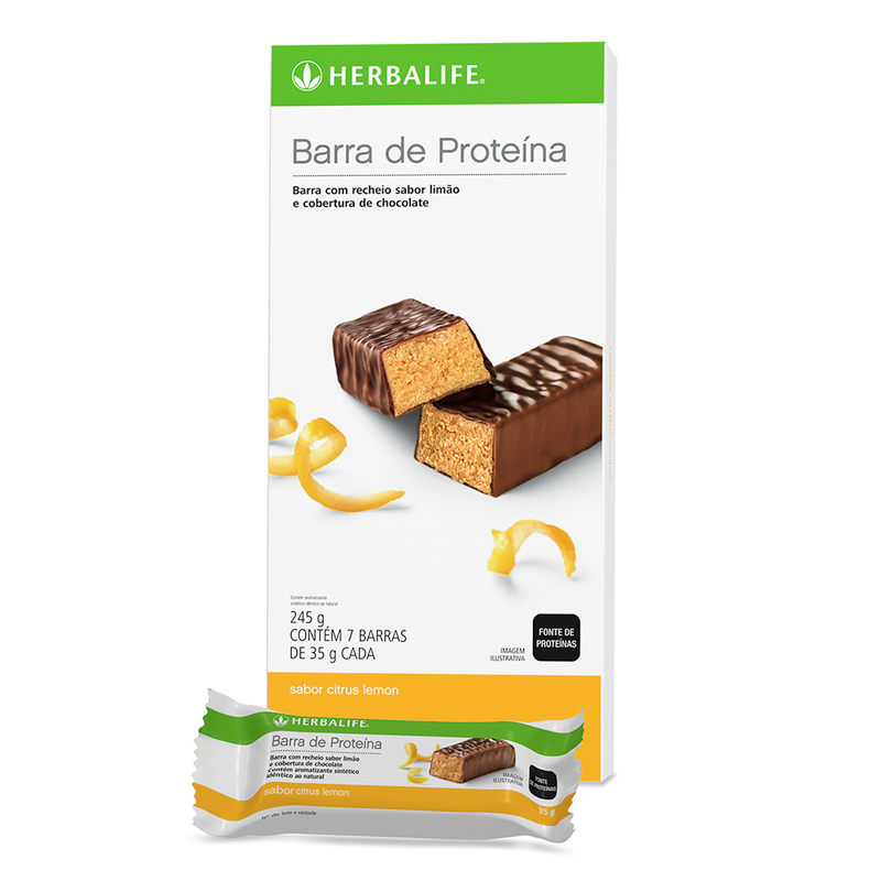 Barras de Proteína Limão Citrus - Herbalife - 7 Barras por Caixa - 245g